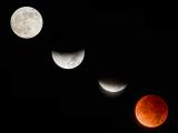 Lunar eclipse from full moon to total eclipse