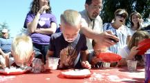 Worm Eating Contest - The Boy Standing up, Just Ate His FIRST Worm