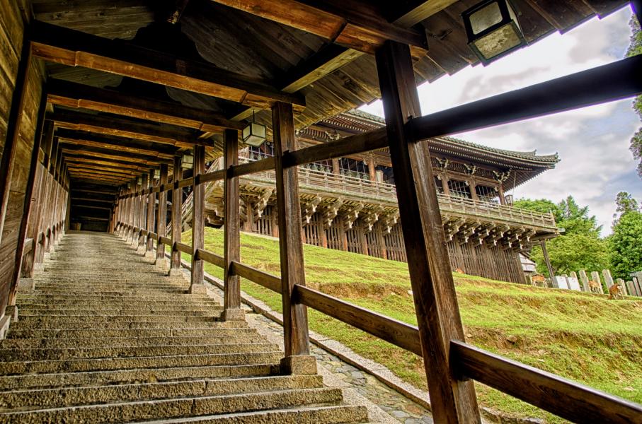 Stairs to The Hall of The Second Month(Nigatsu-do), Nara Japan