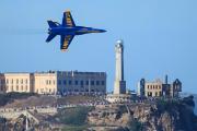 Blue Angel fly by of crowd on Alcatraz - Fleet Week 2012