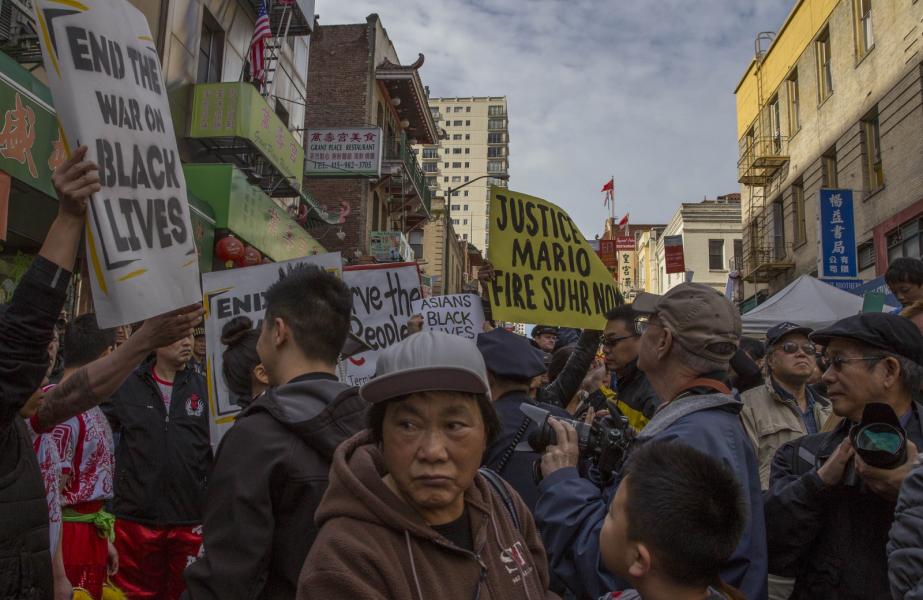 Black Lives Matter Sympathizers Attempt To Disrupt Opening Ceremony For Chinese New Year Celebration San Francisco