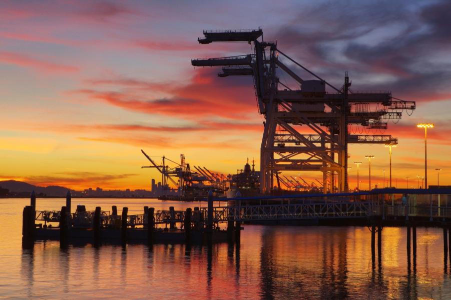 Port of Oakland at Sunset