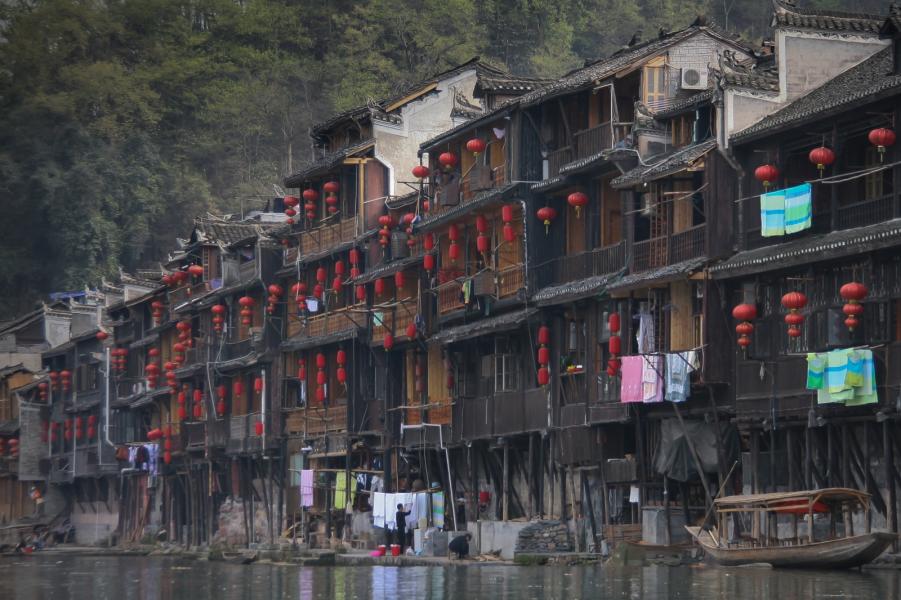 Silt Houses At Fenghuang Ancient Town, China