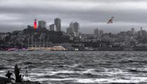 Hawk Watch-San Francisco Bay at Dusk