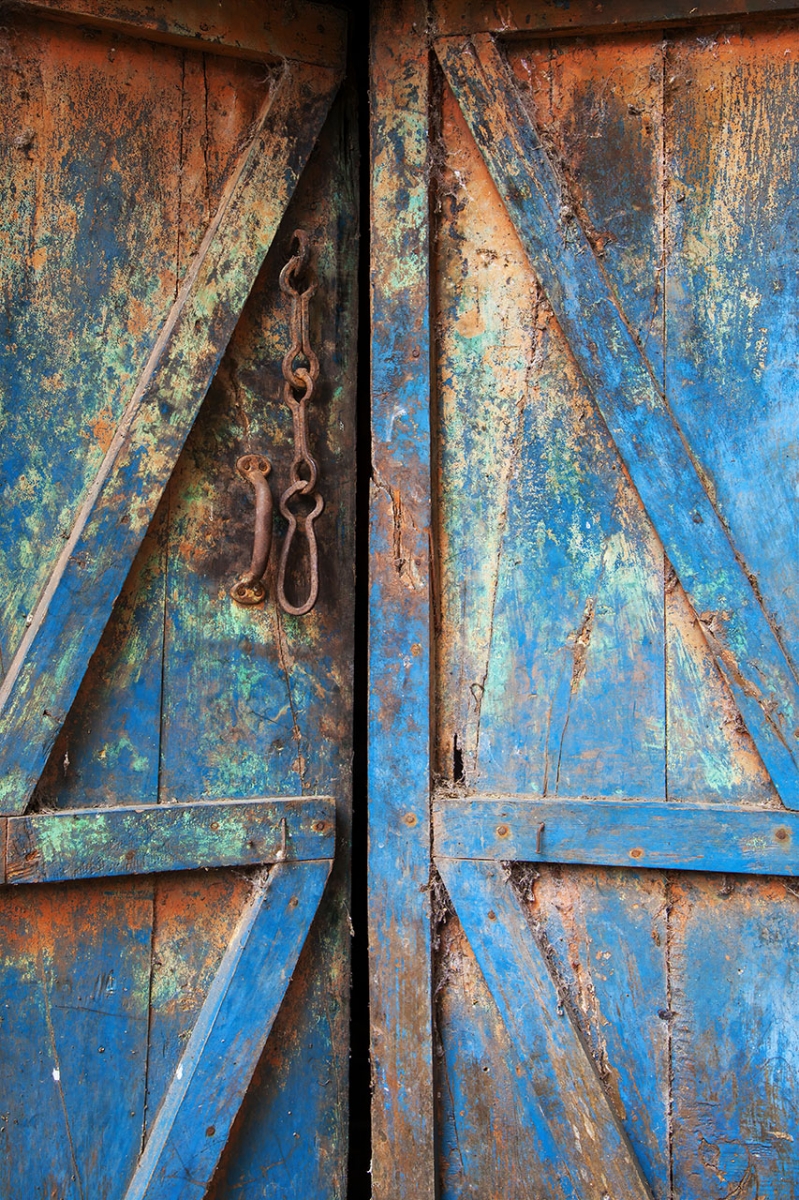 Portion of Old Blue Door, Sat Tal Dam Lake, Sat Tal, India