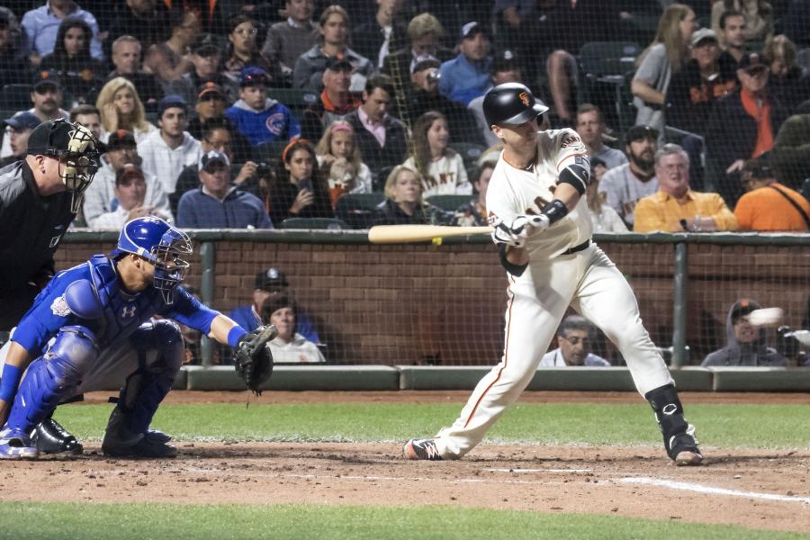 Buster Posey at Bat, SF Giants vs Chicago Cubs, AT&T Park, 07-09-2018