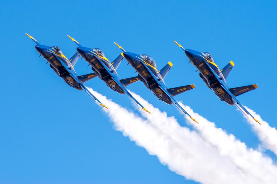 U.S. Navy Blue Angels Performed for the Aviation Round-up at the Minden Tahoe Airport. Minden, NV