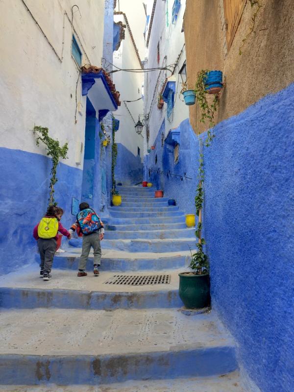 A Regular School-Day for these kids in the touristy town Chefchaouen, Morocco