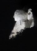 Mt Rushmore in profile at night