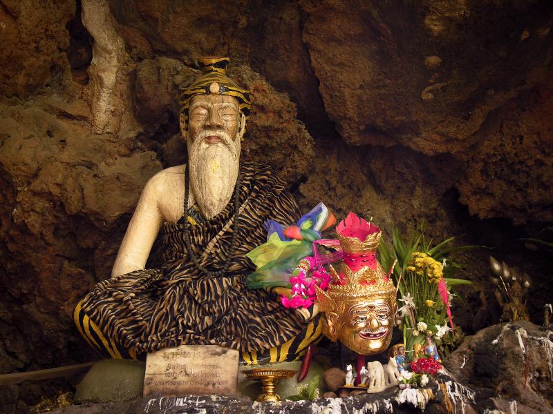 Shrine to Nara, a Hindu rishi, who guards the fish cave, Mae Hong Son, Thailand