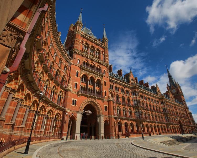 Restored Rennaissance Hotel (dating from 1873) at St Pancras Station, London