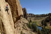 Free Climbing Smith Rock Above the Crooked River, Oregon