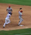 Pitcher beats runner to first base- Cubs vs Reds, 8-6-11